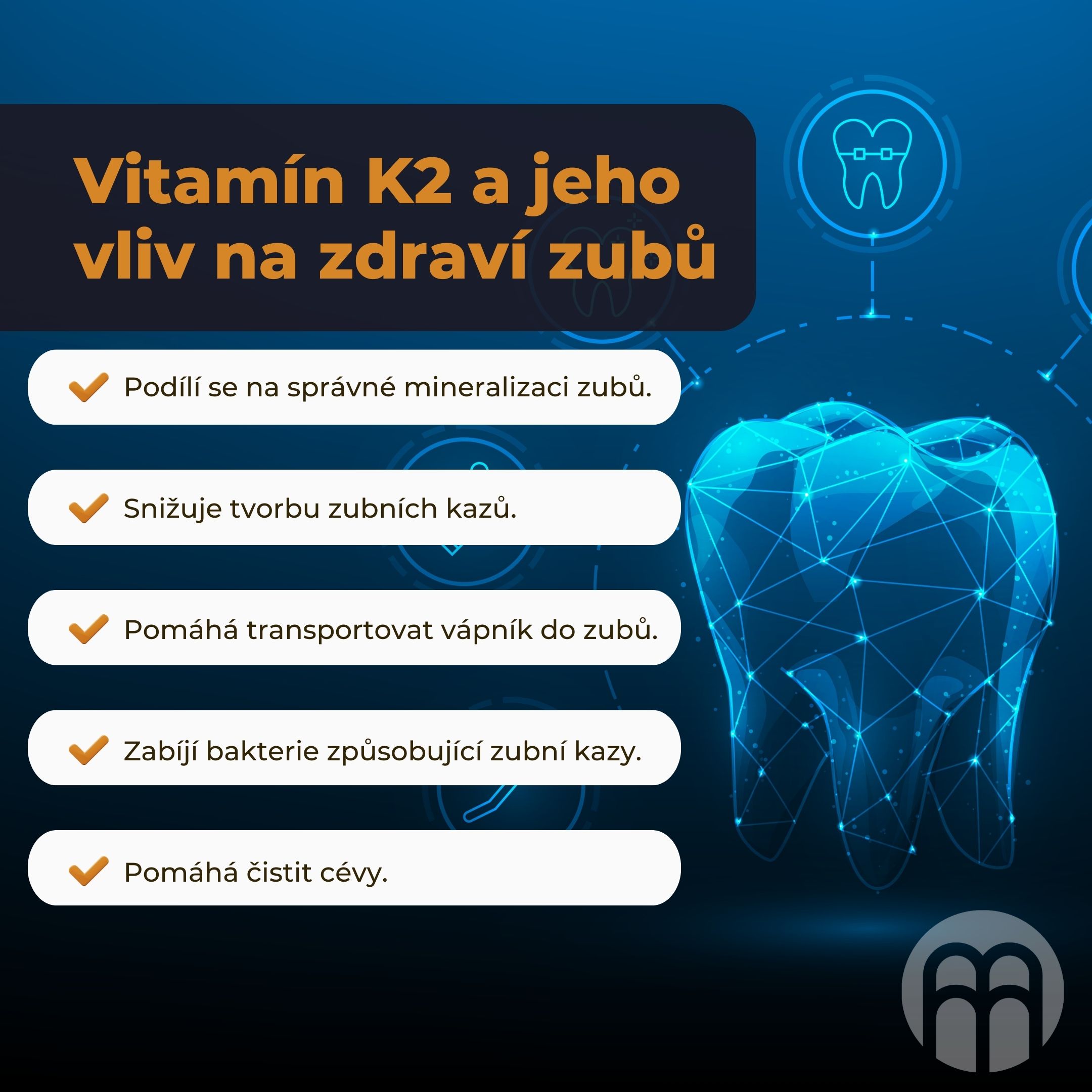 Vitamín K2 a jeho vliv na zdraví zubu 